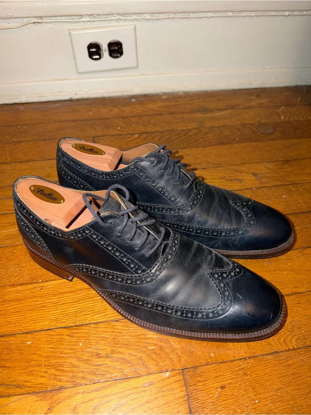 Cole Haan Wingtip Oxfords - Navy - M10